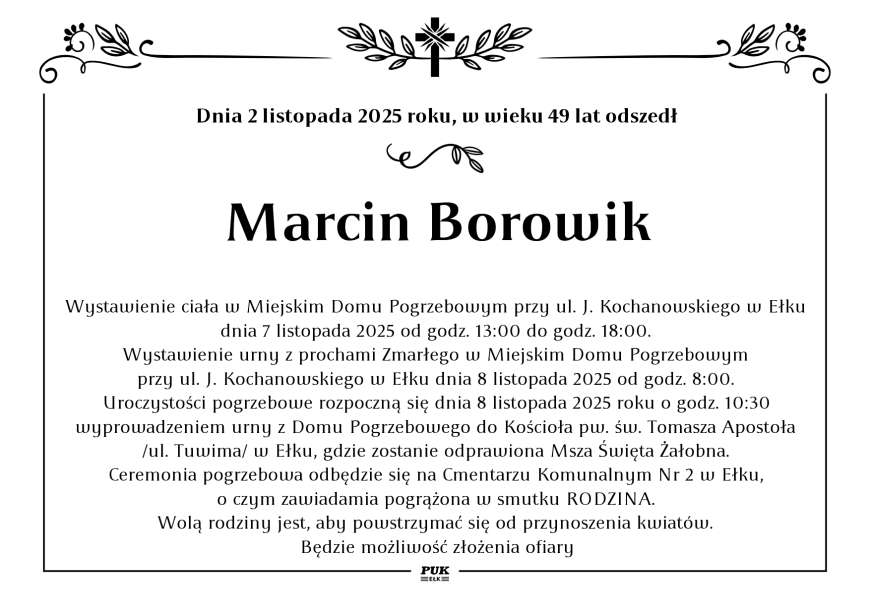 Marcin Borowik - nekrolog